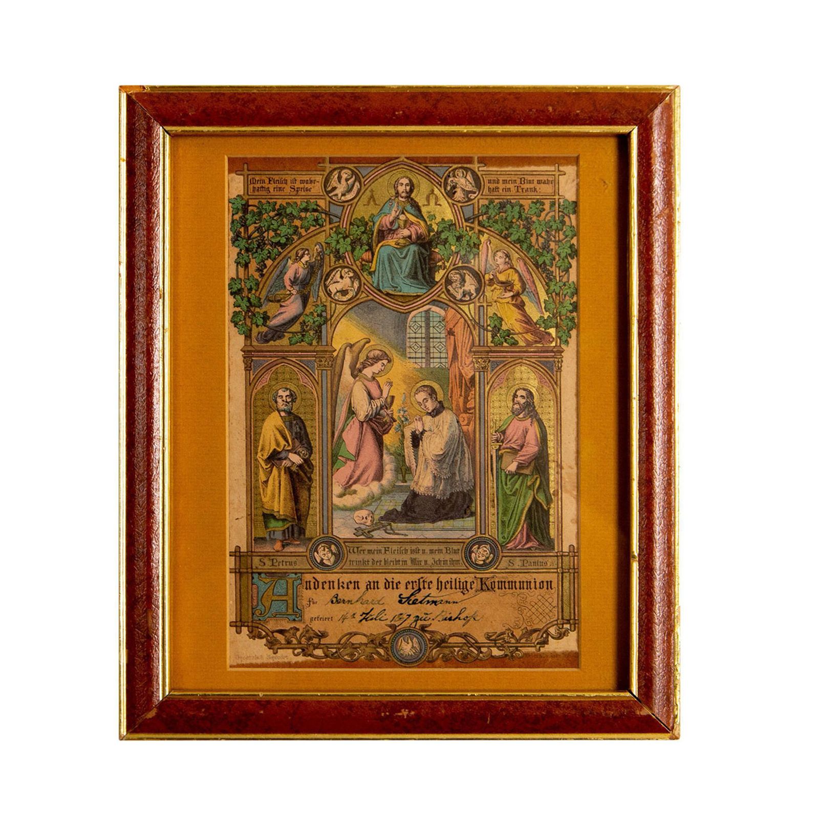 German Certificate Of Communion Color Lithograph Lion And Unicorn certificate-of-inheritance-in-turkey-in-turkey-ut-legal