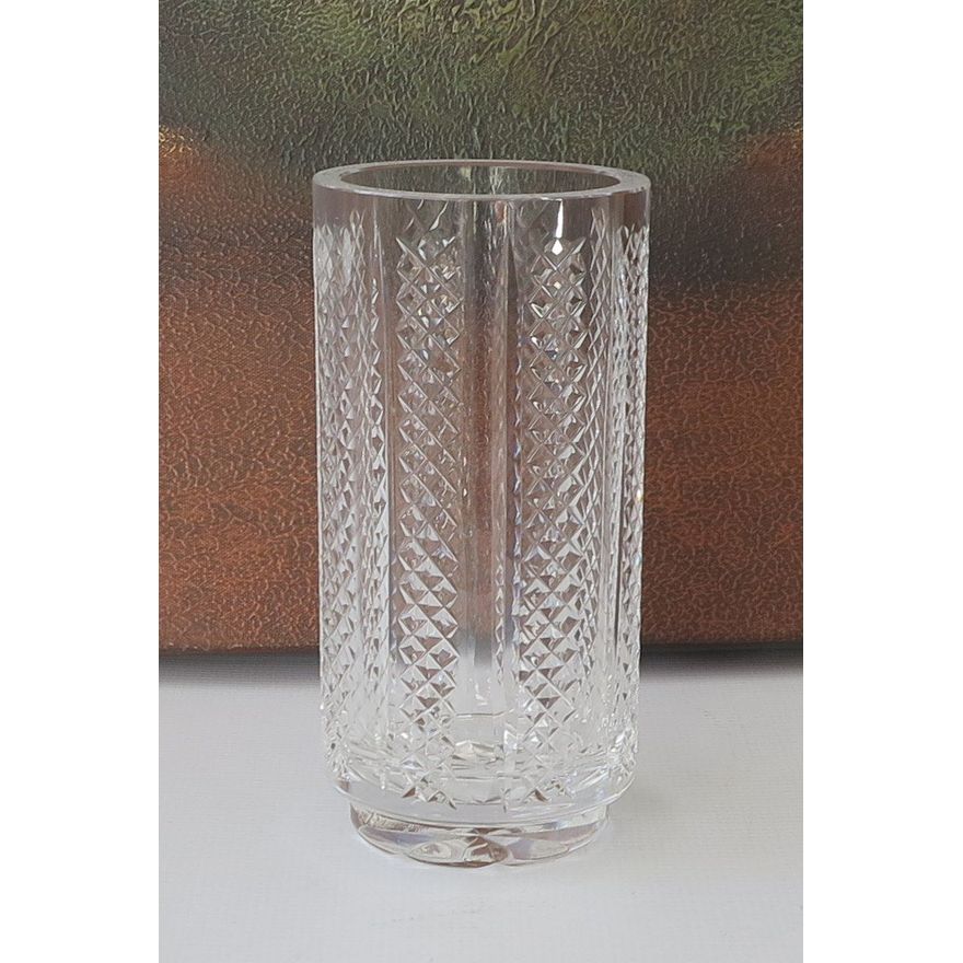 HEAVY CUTGLASS VASE
