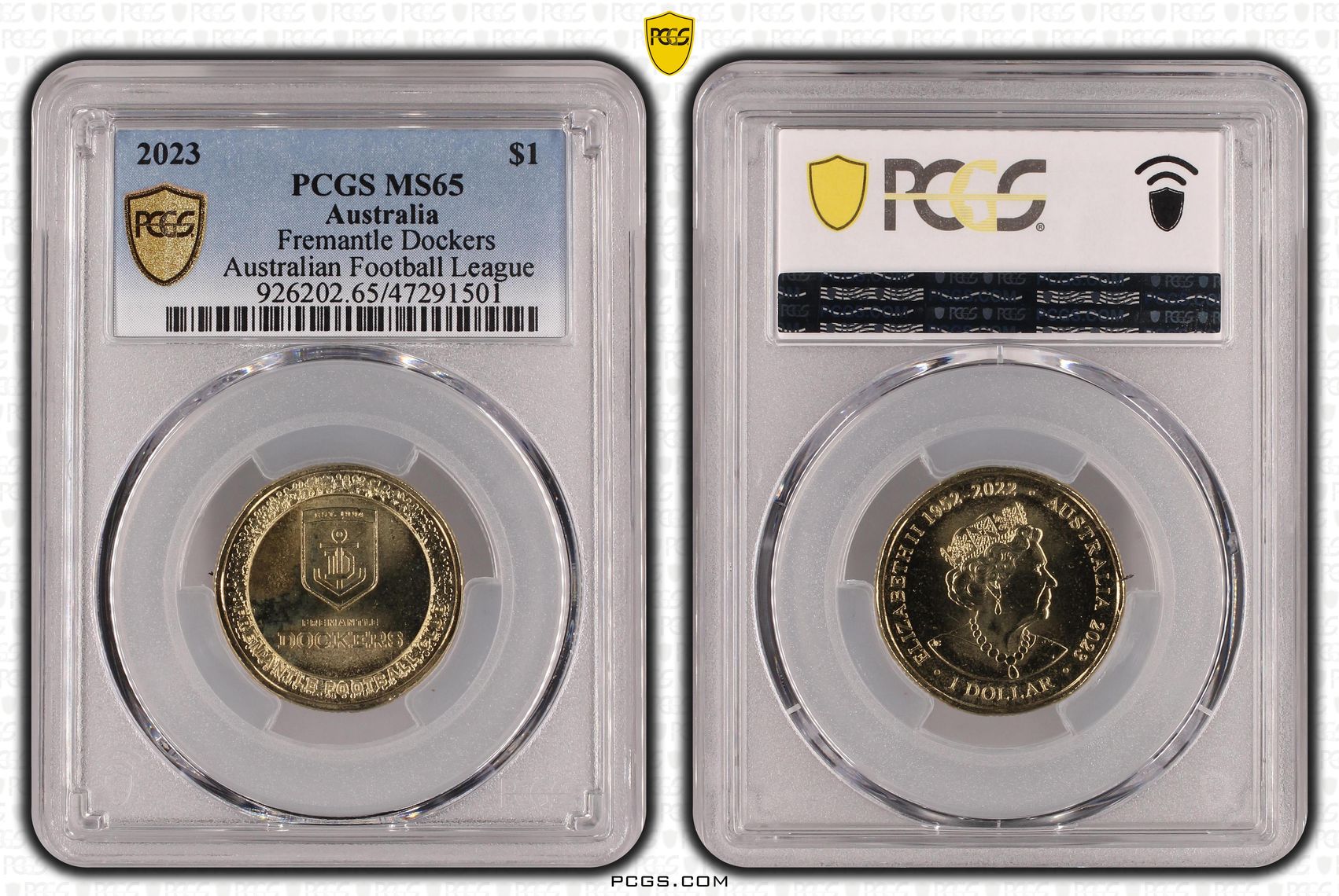 AFL- Fremantle Dockers, One Dollar, 2023, PCGS MS 65