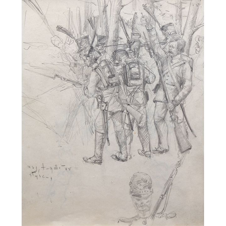 Stanisław Kamocki | Żołnierze insurekcji kościuszkowskiej w lesie, ok. 1894 r.