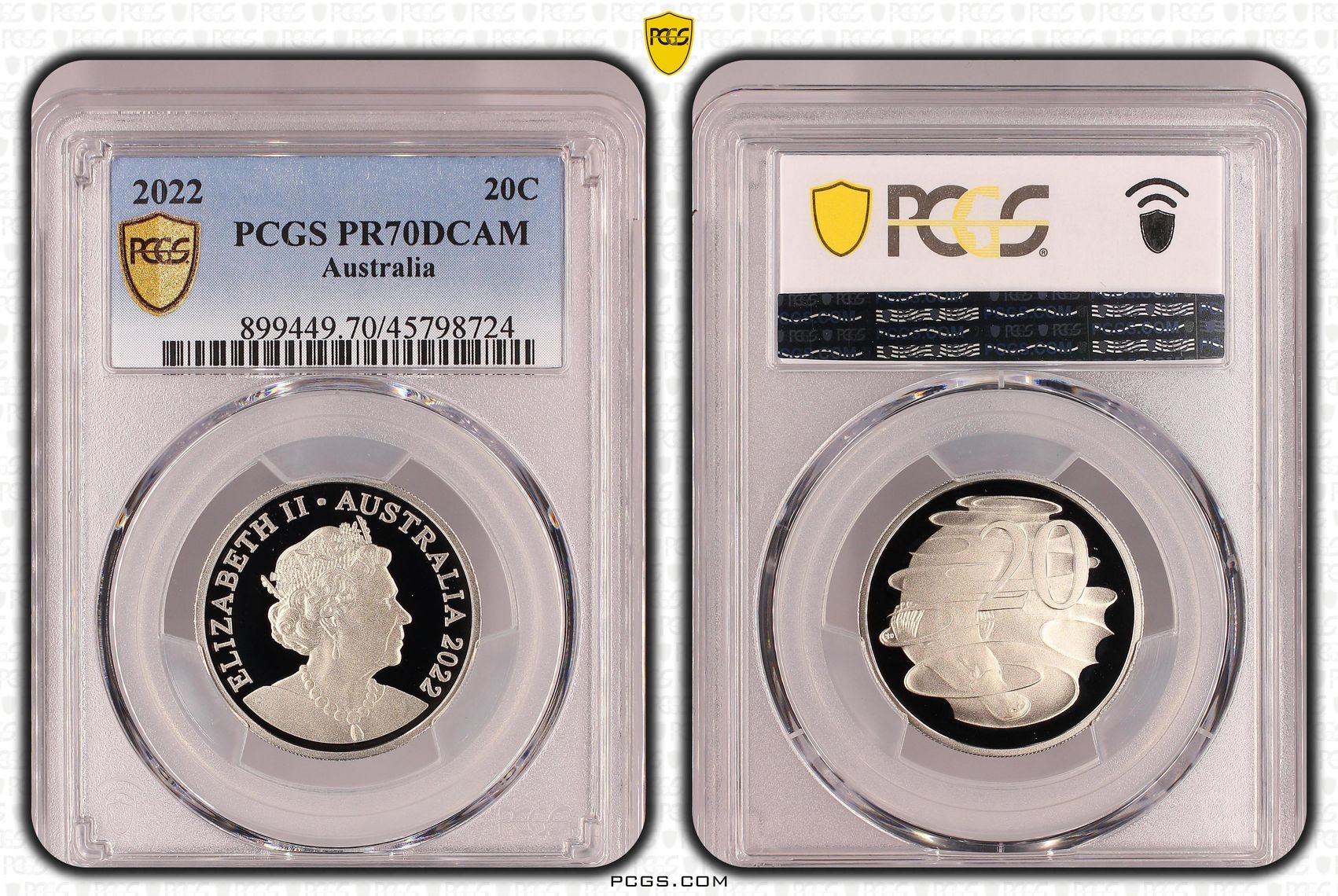 Twenty Cent, 2022, PCGS PR70DCAM