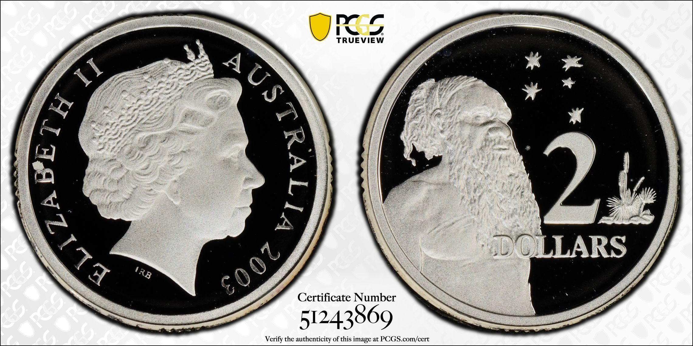 Silver POP 10/0, Two Dollar, 2003, PCGS PR70DCAM