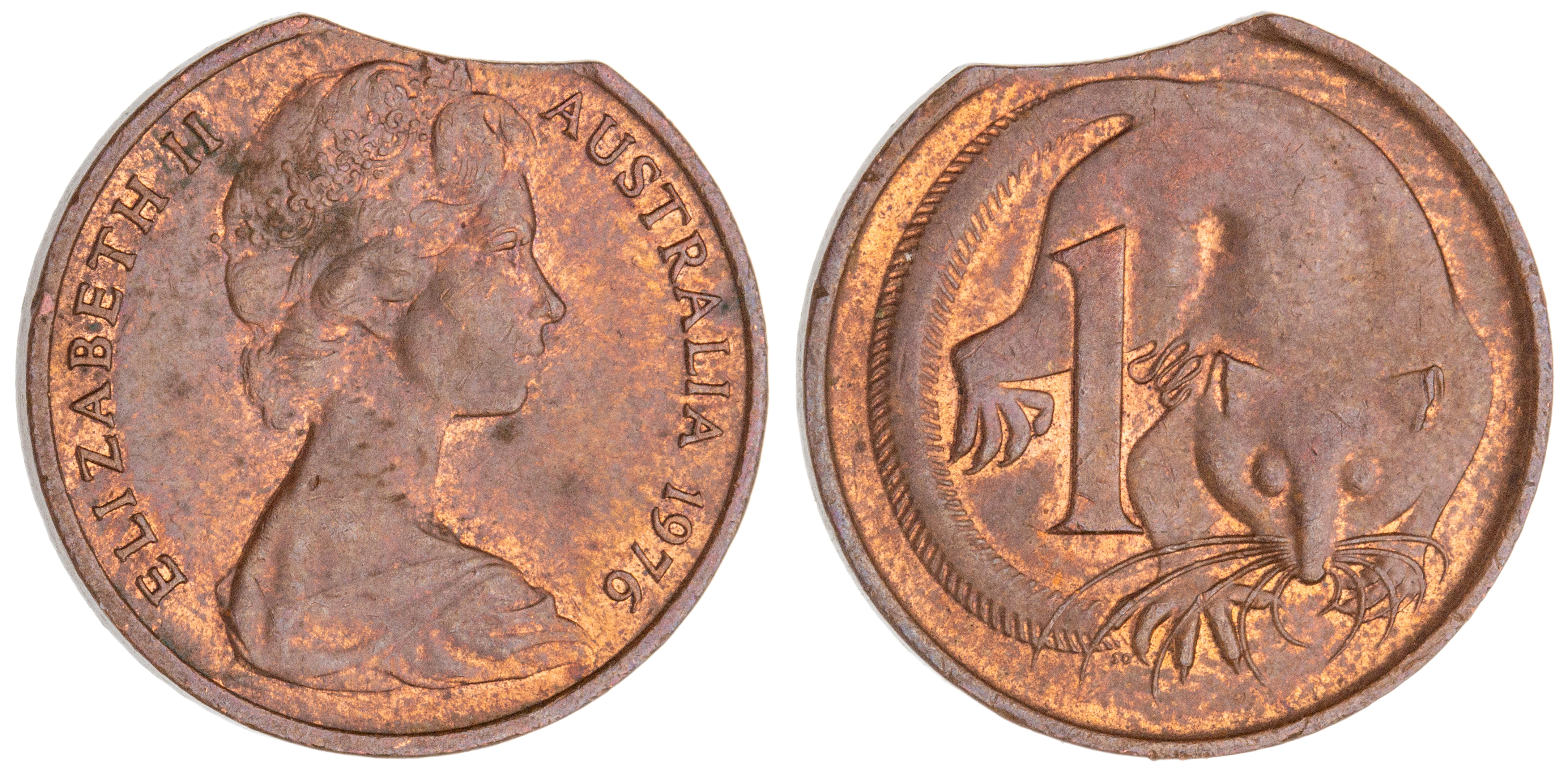 Elizabeth II, One Cent, 1976, aUNC