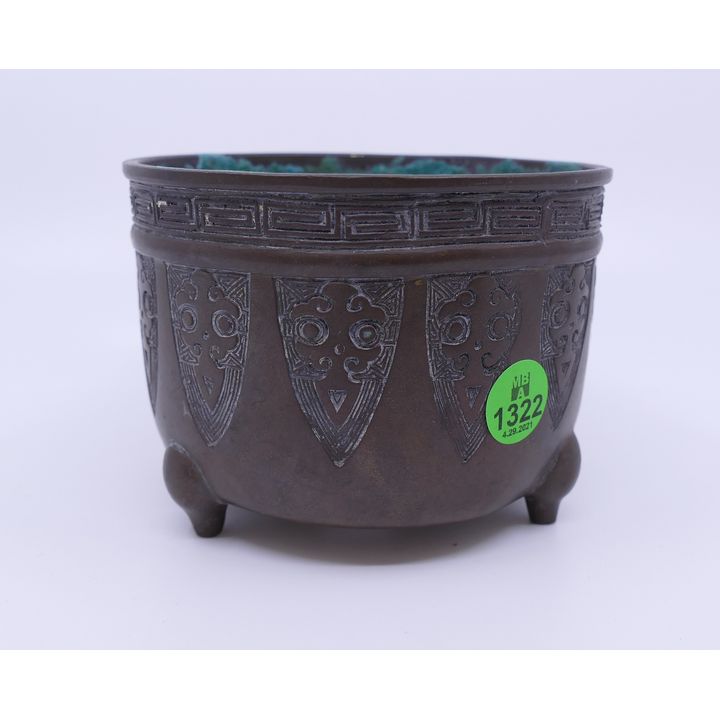 Antique Asian Archaic Bronze Tripod Censer- 3.5x5''