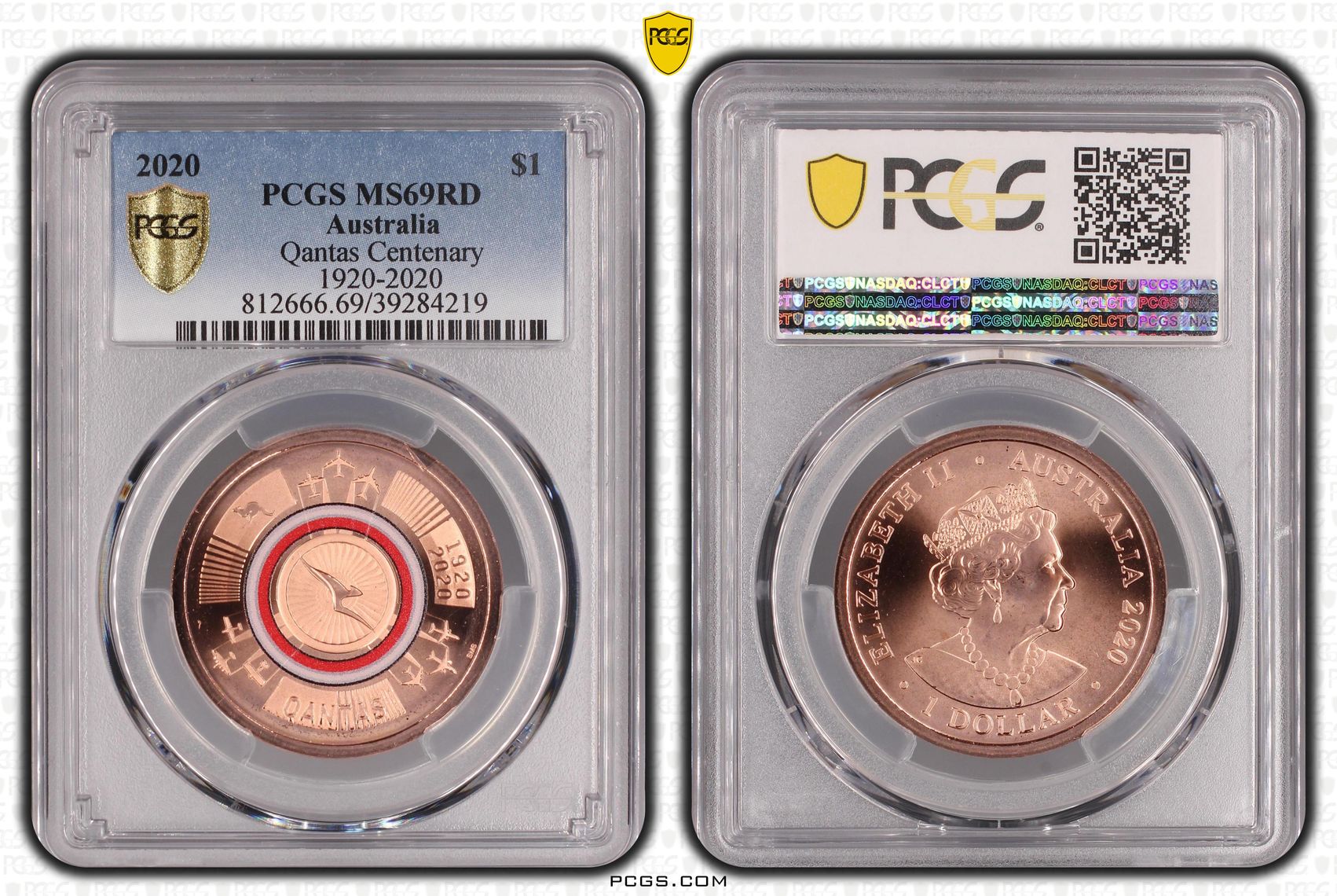 481 · Qantas Centenary 1920-2020, One Dollar, 2020, PCGS MS69RD