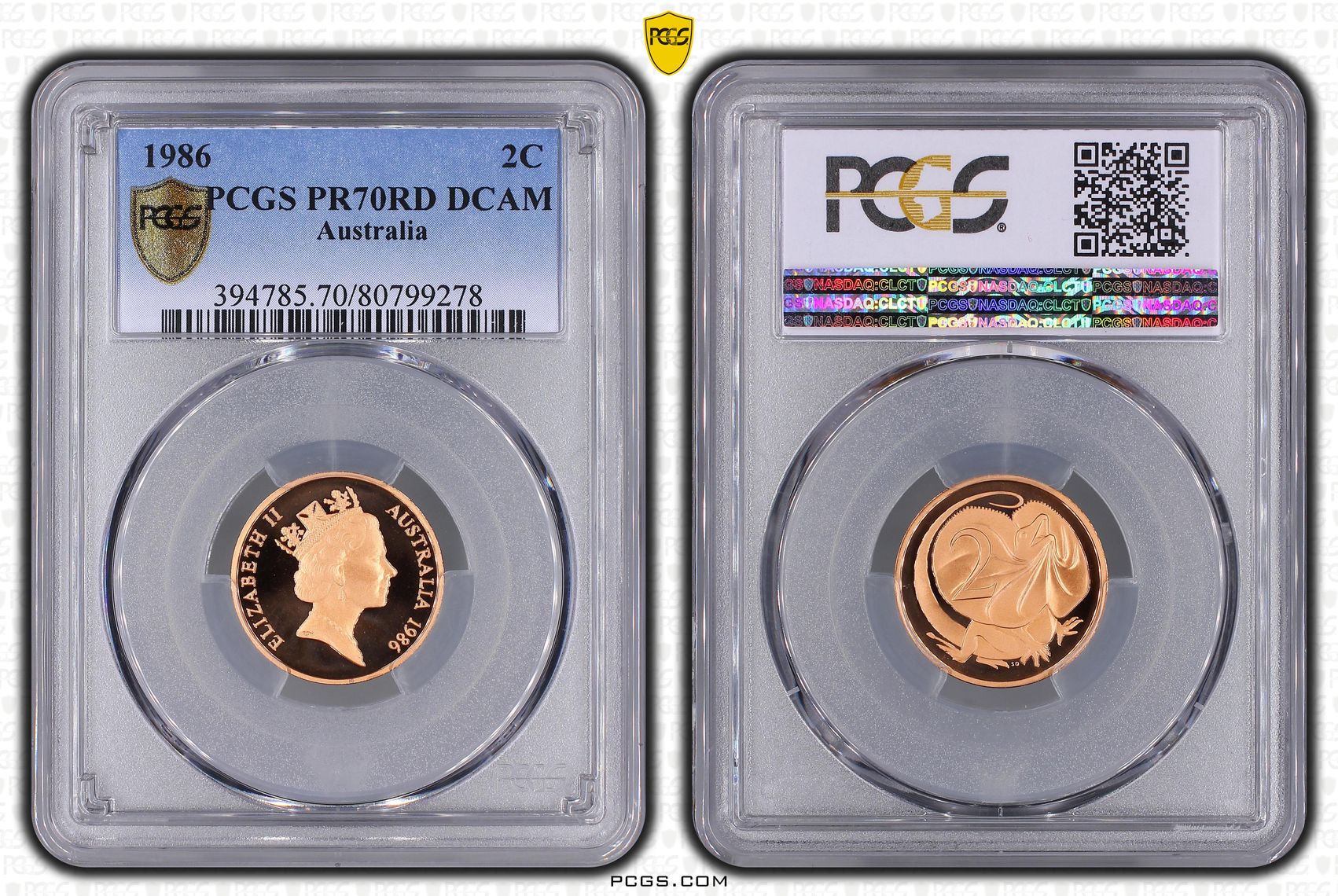 Top pop, Two Cent, 1986, PCGS PR70DCAM