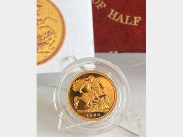1980 ELIZABETH II PROOF GOLD HALF SOVEREIGN