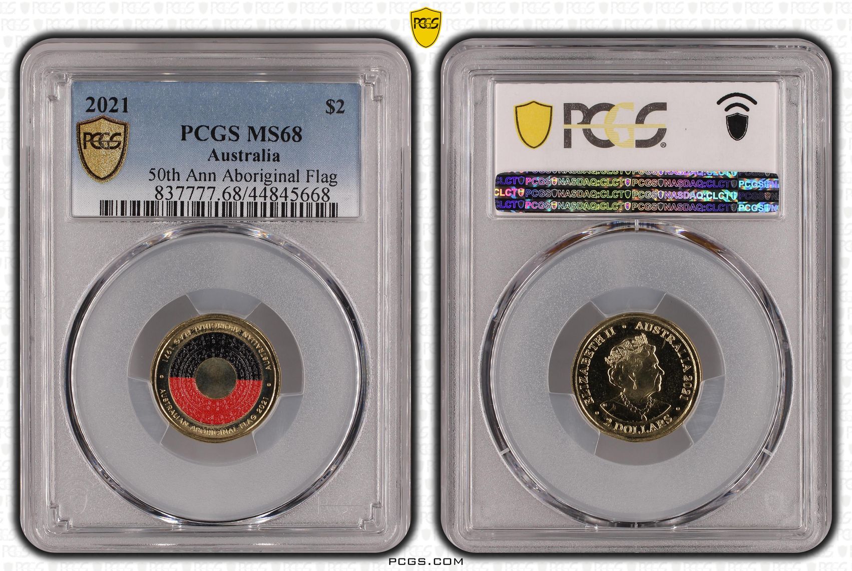 2021 Australia Two Dollar, $2 50th Ann Aboriginal Flag PCGS - MS68 -668
