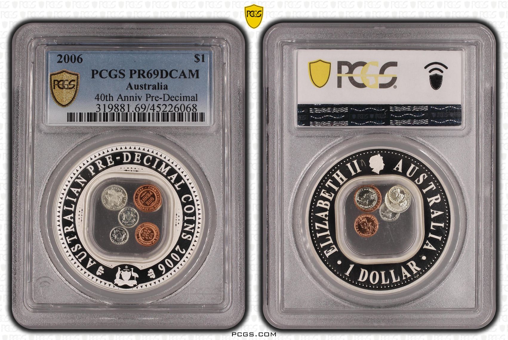 2006 Australia One Dollar, $1 40th Anniv Pre-Decimal Currency PCGS - PR69DCAM POP 3/0 -068