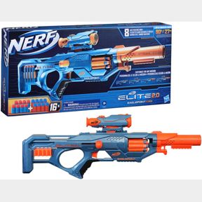 NERF ELITE 2.0 EAGLEPOINT RD-8 BLASTER - 8-DART DRUM, DETACHABLE SCOPE AND BARREL, 16 OFFICIAL ELITE DARTS, BOLT ACTION