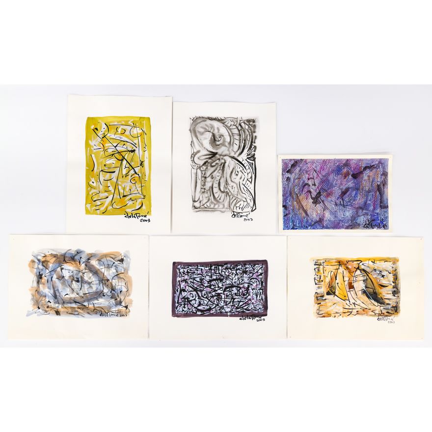 6pc Joeseph de la Torre Signed Watercolors etc.