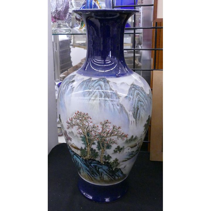 Fine Chinese Painted Landscape Large Vase- 21''