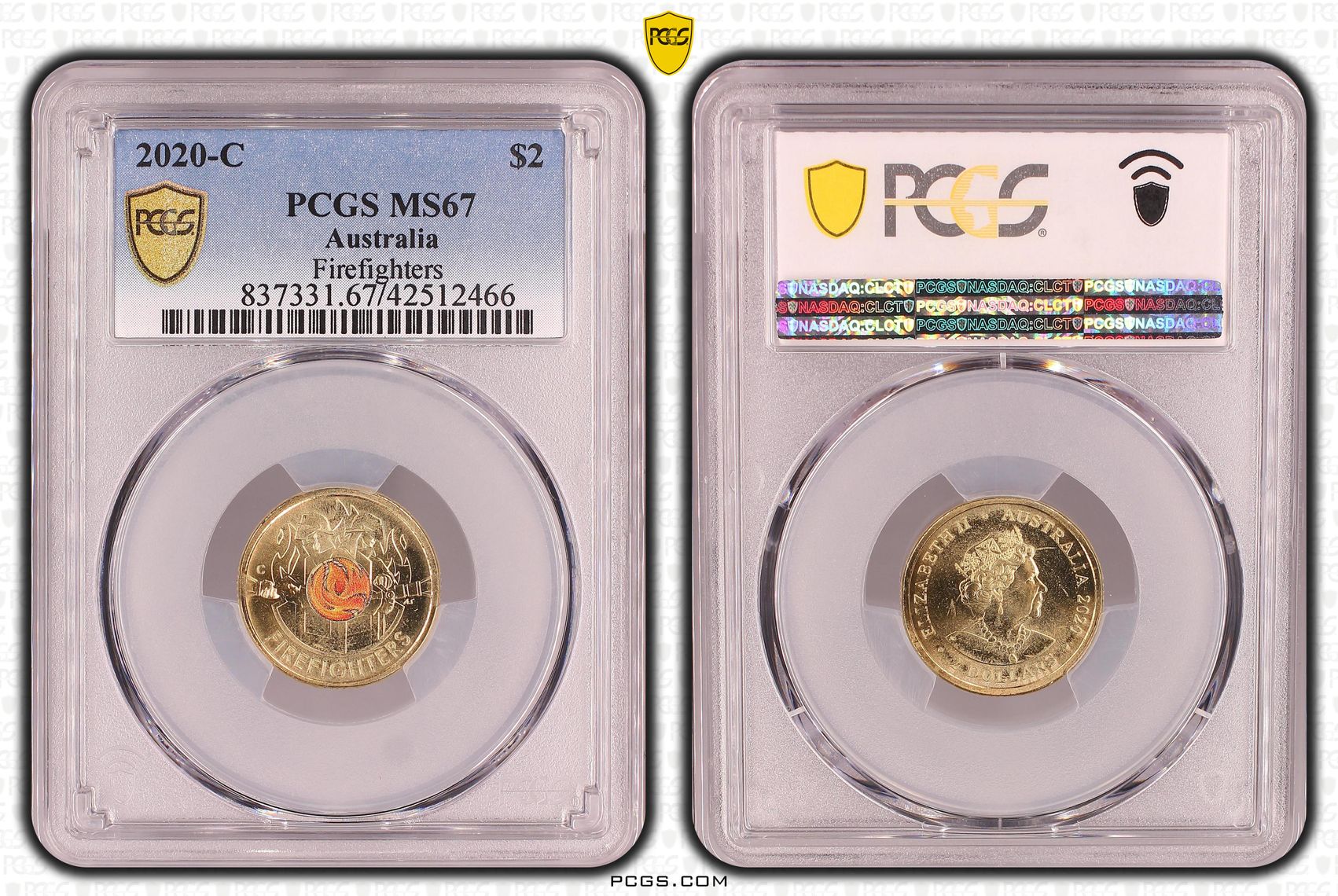 Firefighters Colourised, Two Dollar, 2020-C, PCGS MS67