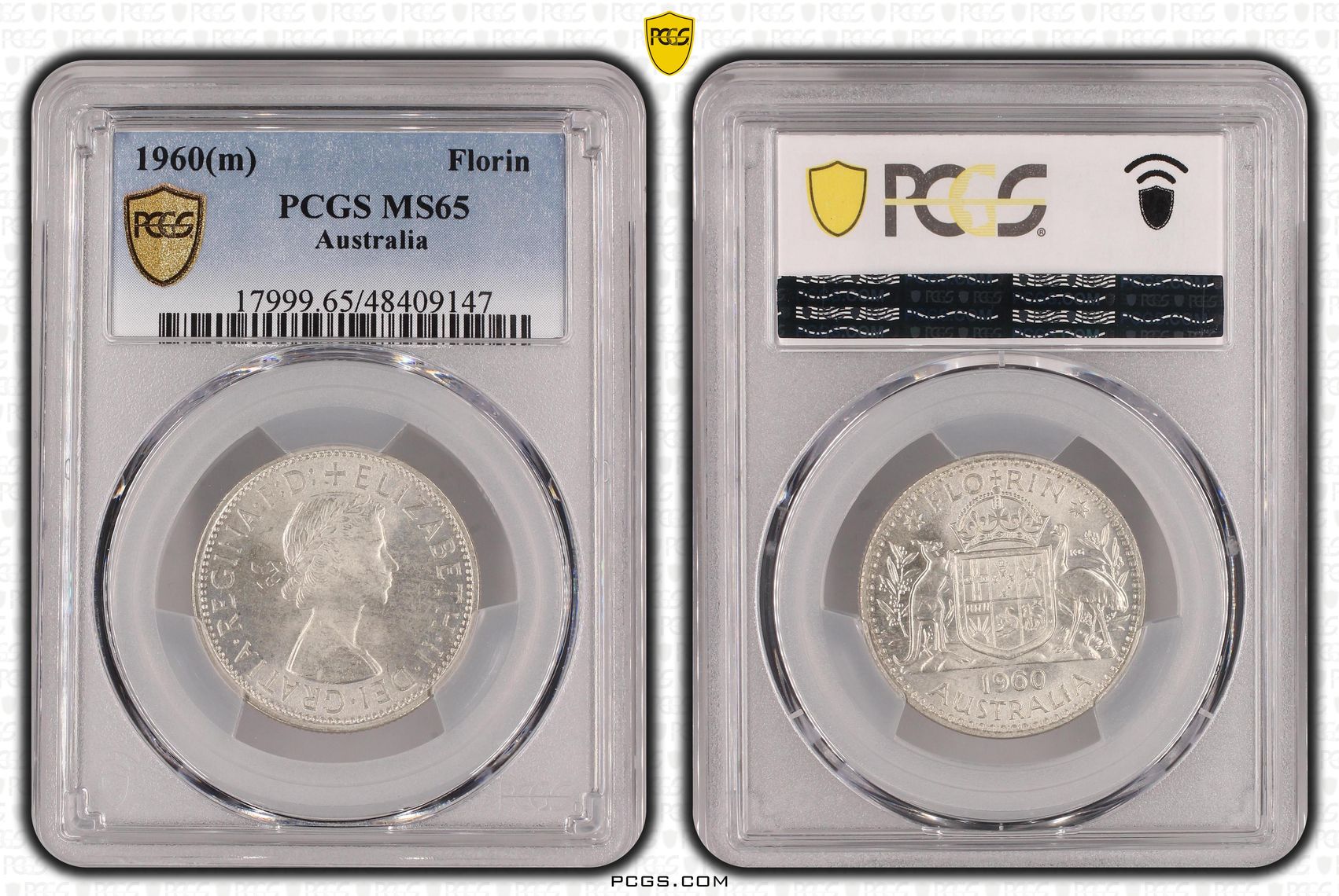 Elizabeth II, Florin, 1960(m), PCGS MS65