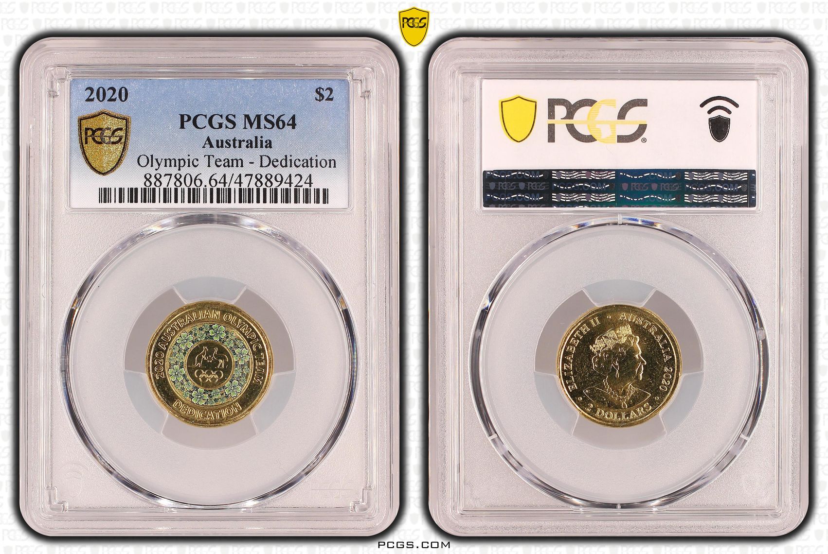 Olympic Team - Dedication , Two Dollar, 2020, PCGS MS64