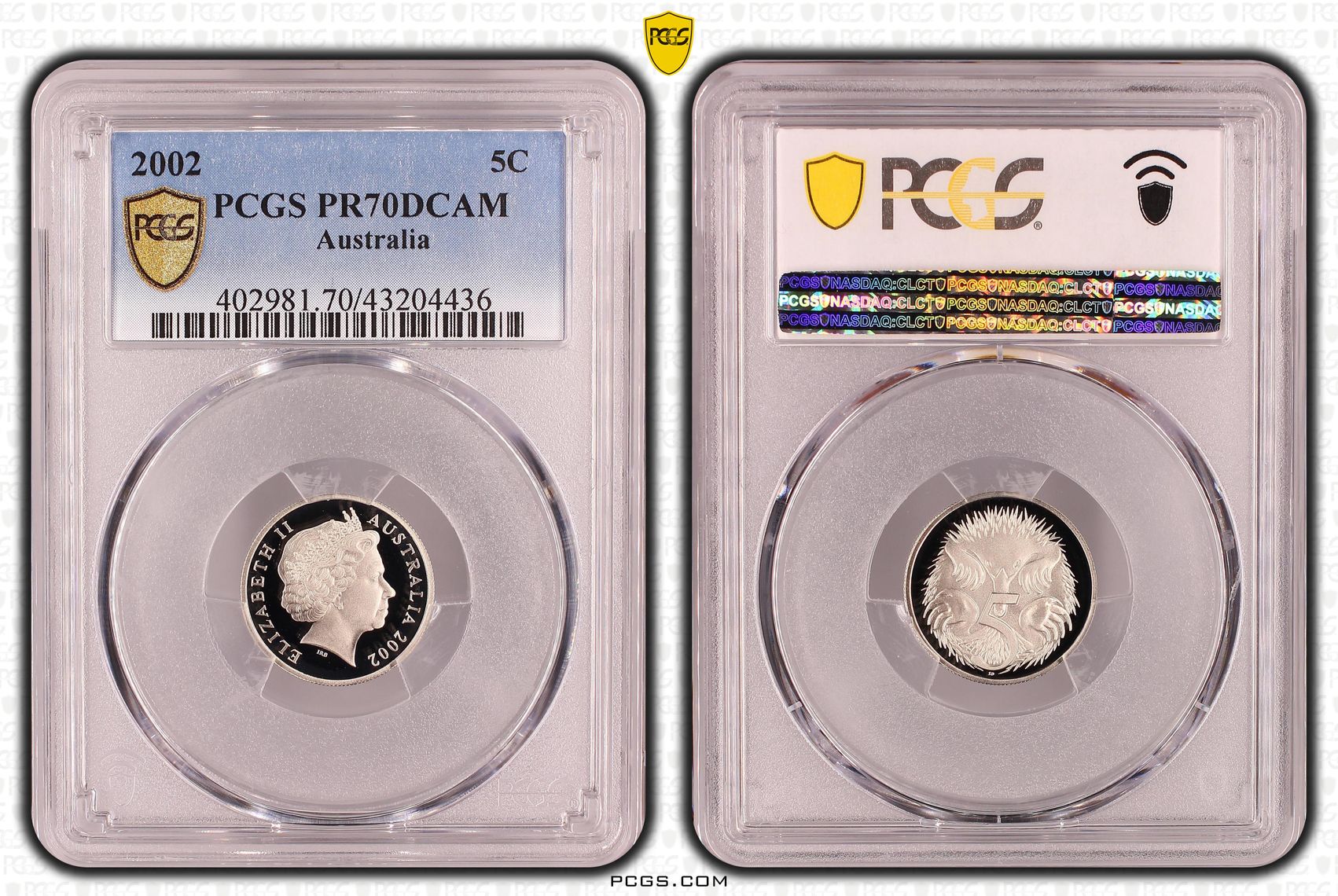 2002 Australia Five Cent, 5c PCGS - PR70DCAM POP 44/0 -436