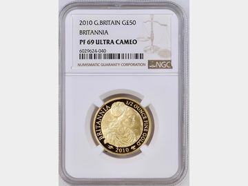 2010 ELIZABETH II GOLD PROOF 50 POUND BRITANNIA COIN PF69 UCAM