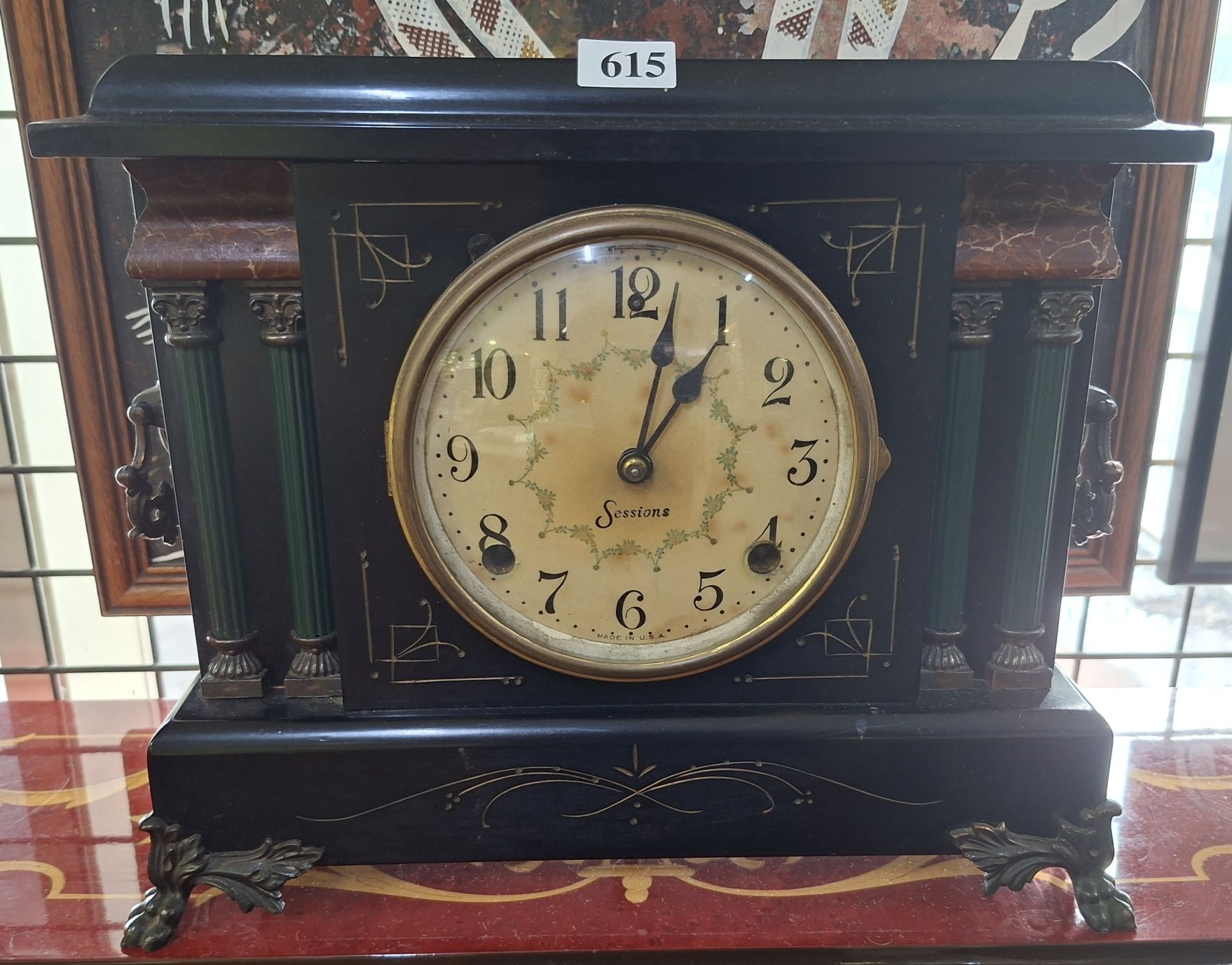 Ebonised Mantle Sessions Clock