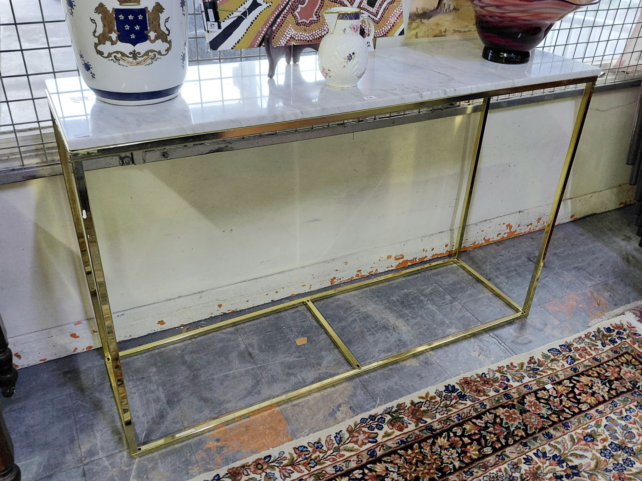 54 · MARBLE TOP CONSOLE TABLE