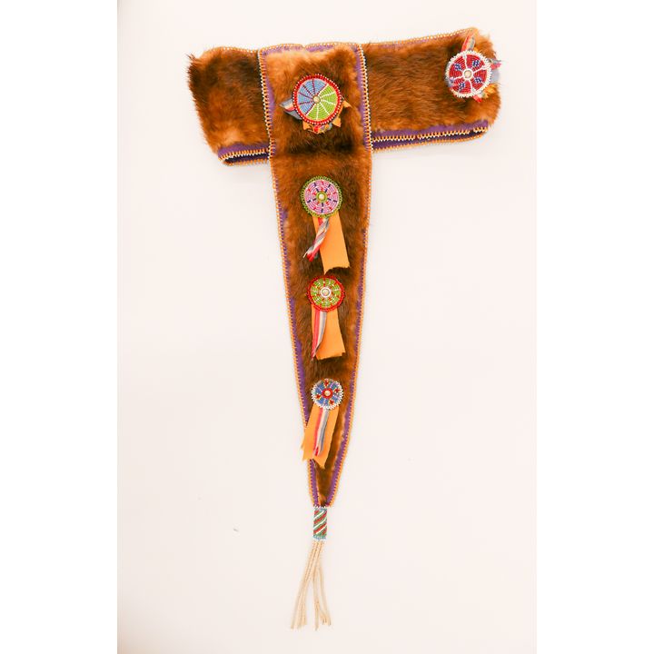 Mandan Beaded Fur Headdress