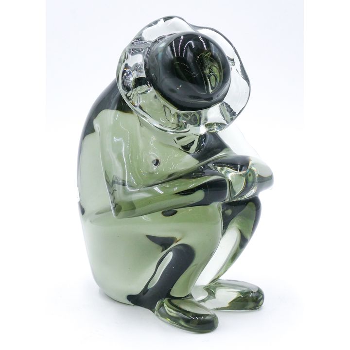 Sommerso ''Crouched Man in Hat'' Glass Figure 9''