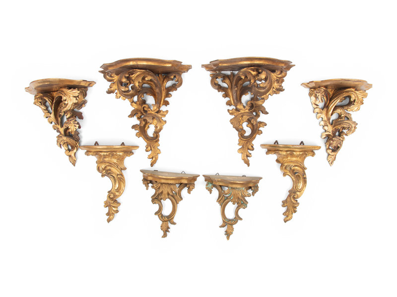 Four Pairs of Giltwood Wall Brackets