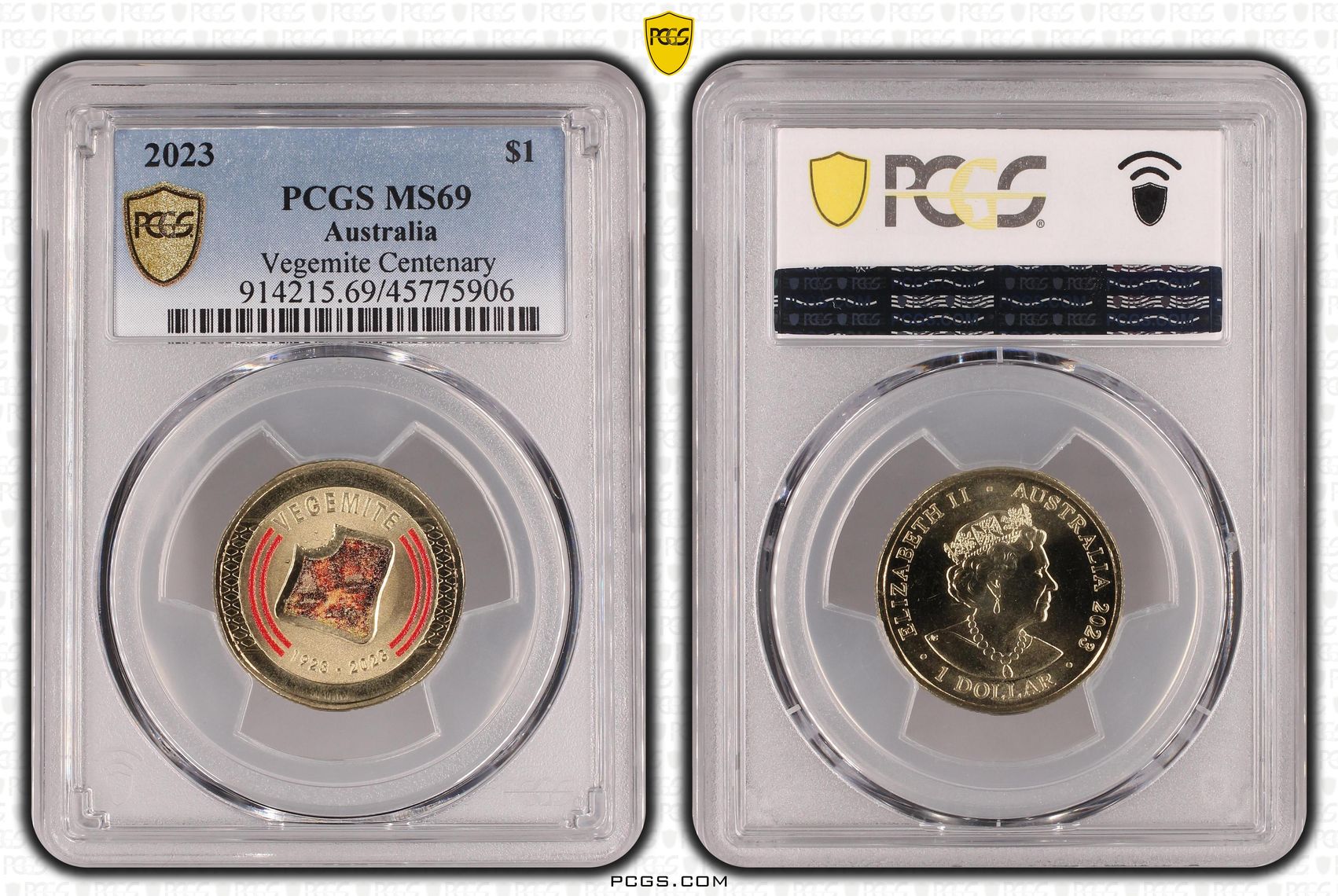 Vegemite Centenary, One Dollar, 2023, PCGS MS69