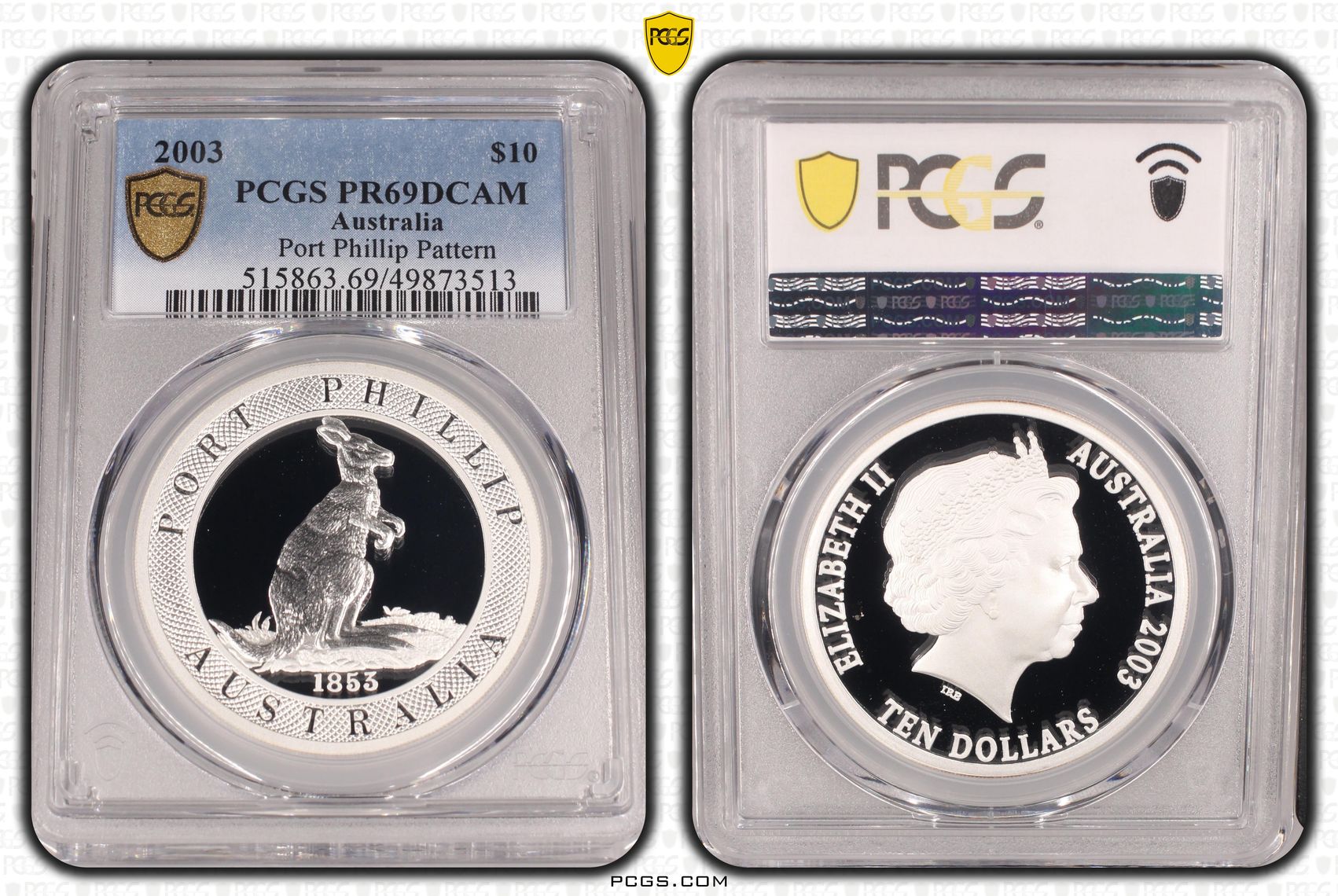 Port Phillip Pattern, Ten Dollar, 2003, PCGS PR69DCAM