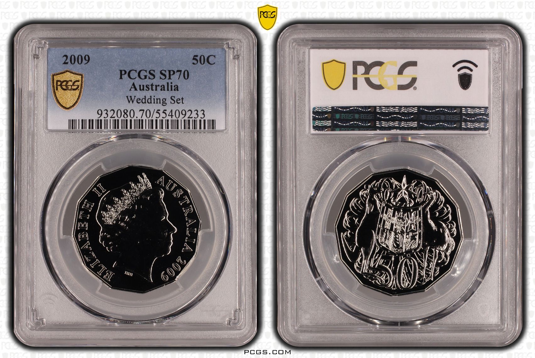 Wedding Set, POP 2/0, Fifty Cent, 2009, PCGS SP70