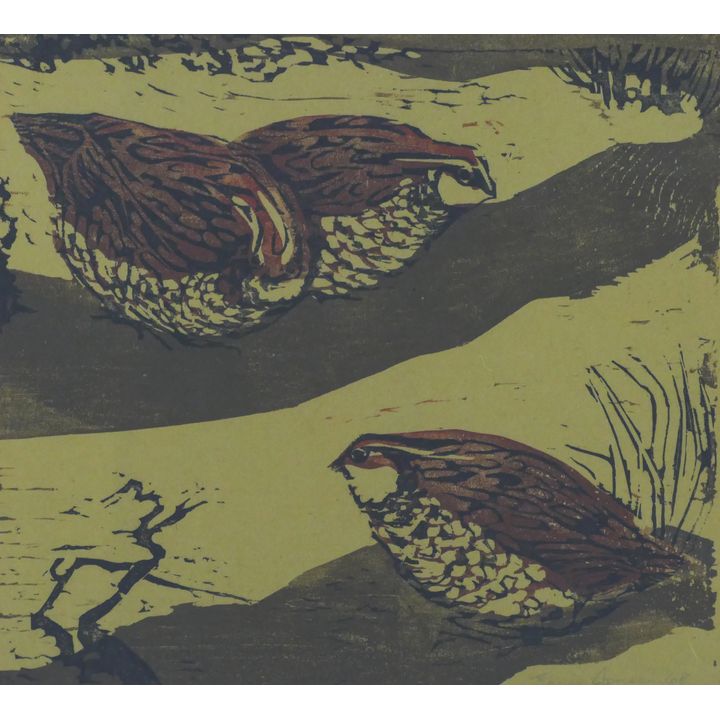 Eunice Parsons ''Partridge Family'' 1968 Color Woodcut