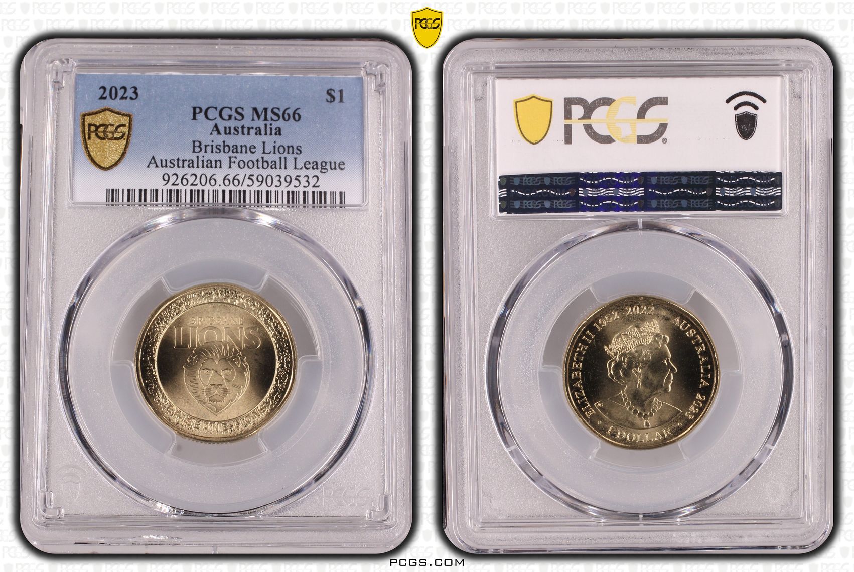 AFL - Brisbane Lions, One Dollar, 2023, PCGS MS66