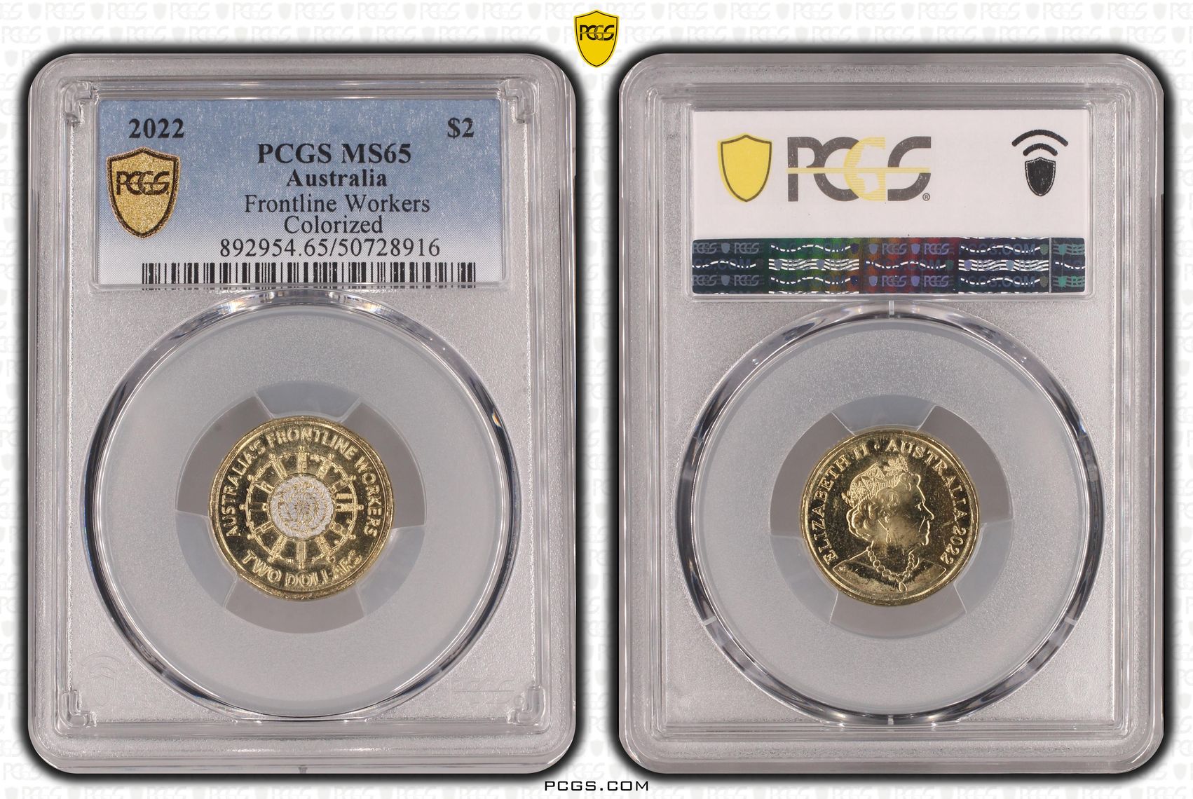 Frontline Workers Colorized, Two Dollar, 2022, PCGS MS65