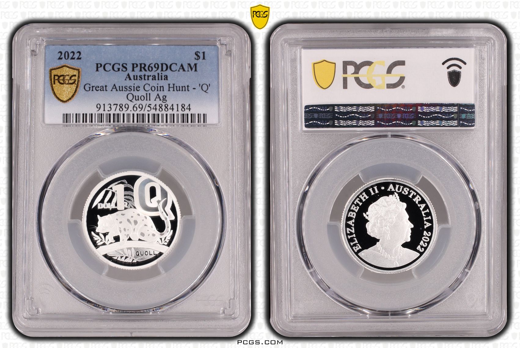 Great Aussie Coin Hunt - 'Q', One Dollar, 2022, PCGS PR69DCAM