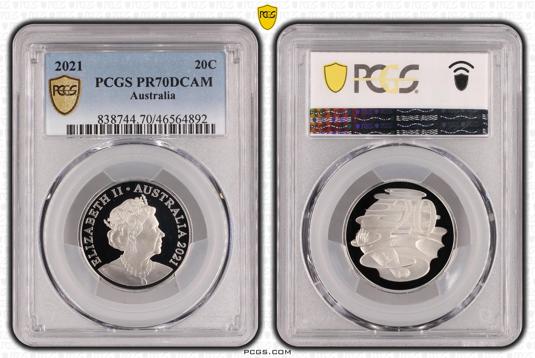 Twenty Cent, 2021, PCGS PR70DCAM