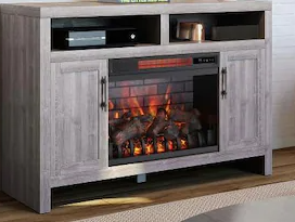 Greentouch 48-in W Weathered Gray Infrared Quartz Electric Fireplace |  Liquidations Plus
