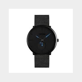 Classic Mesh Steel Quartz Watch - Black Blue - Bar 9900951452068-51748/4422