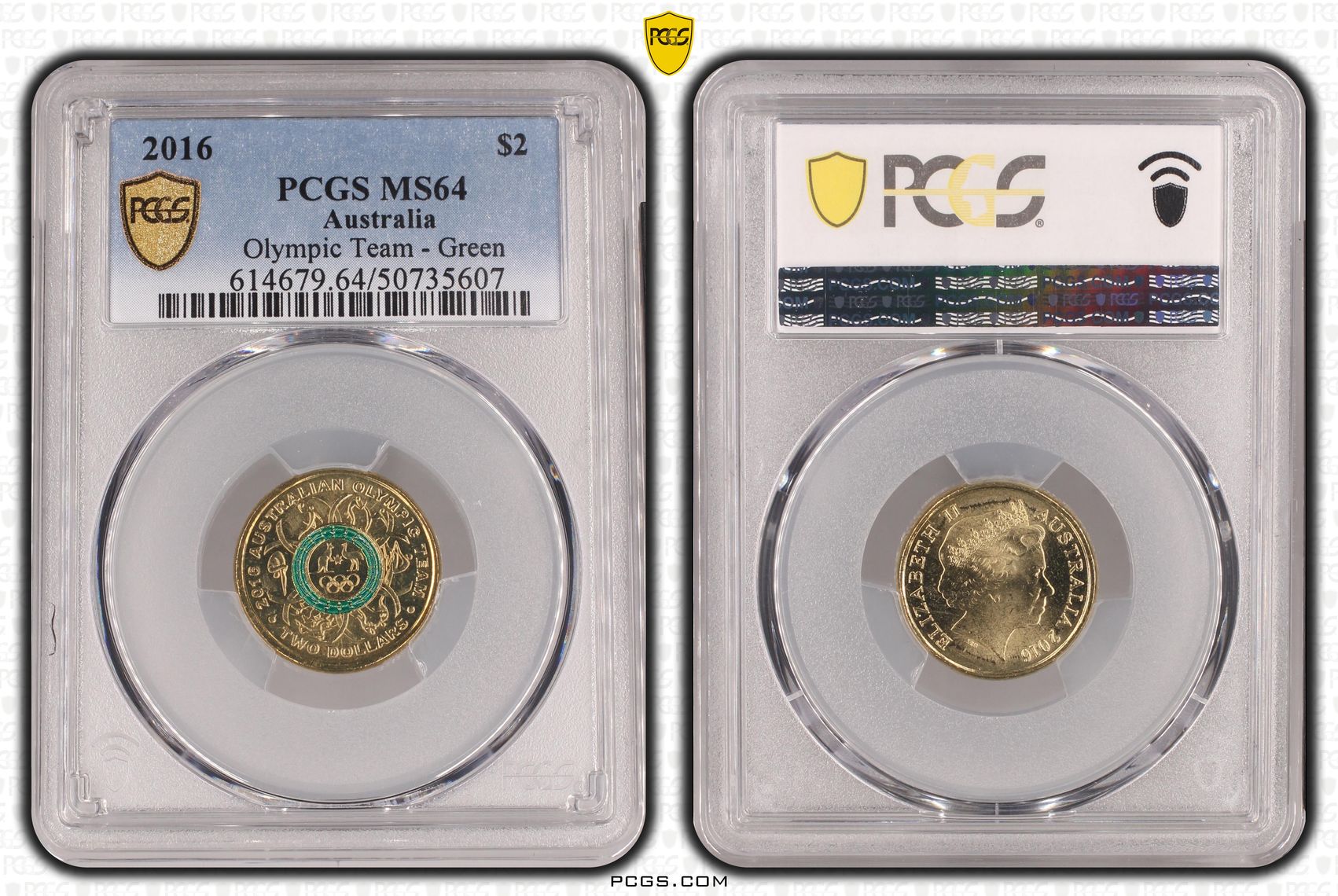 Olympic Team - Green , Two Dollar, 2016, PCGS MS64
