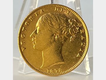 1878 VICTORIA YOUNG HEAD SYDNEY MINT SHIELD GOLD SOVEREIGN