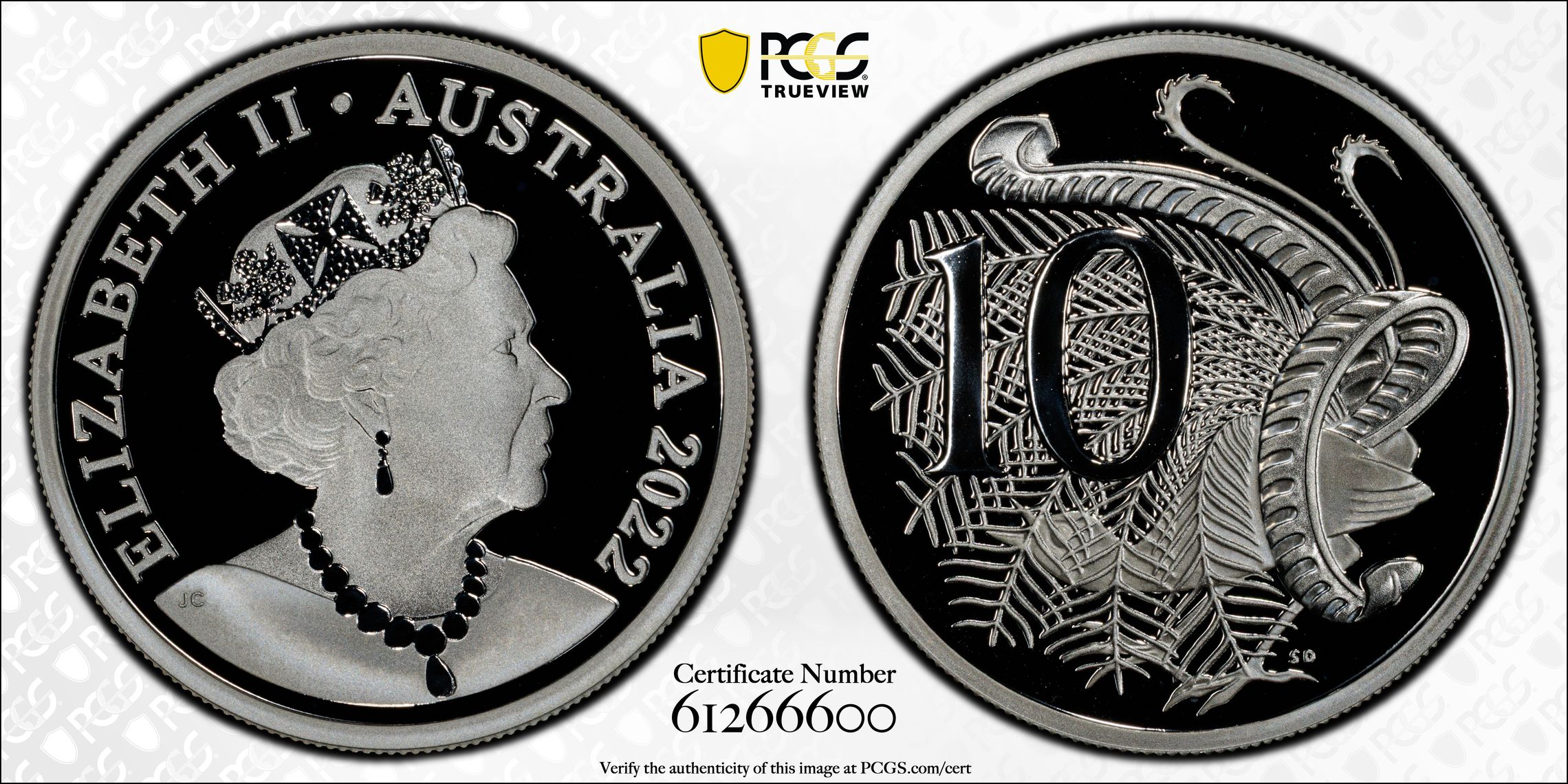 Silver, Ten Cent, 2022, PCGS PR69DCAM