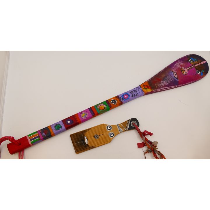 2pc Norman LaLiberte Painted Paddles- 7 to 24''