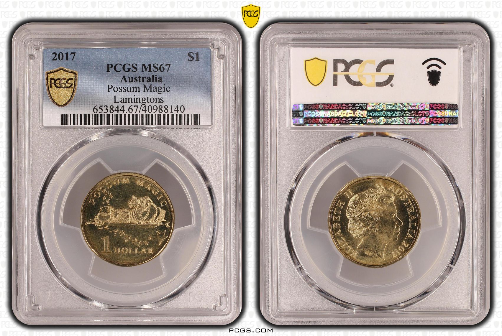 Possum Magic Lamingtons, One Dollar, 2017, PCGS MS67