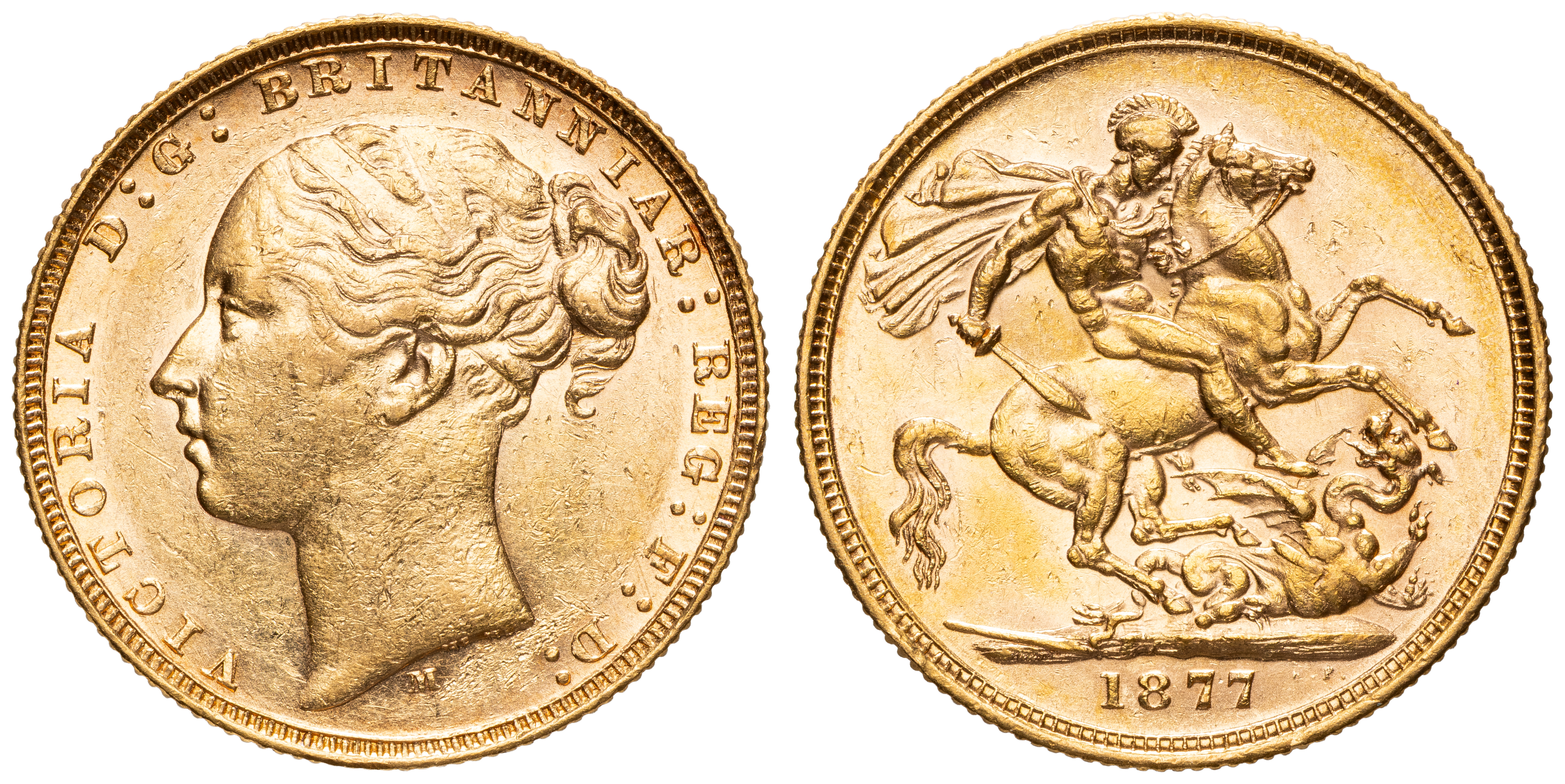 Victoria, Sovereign, 1877-M, gVF