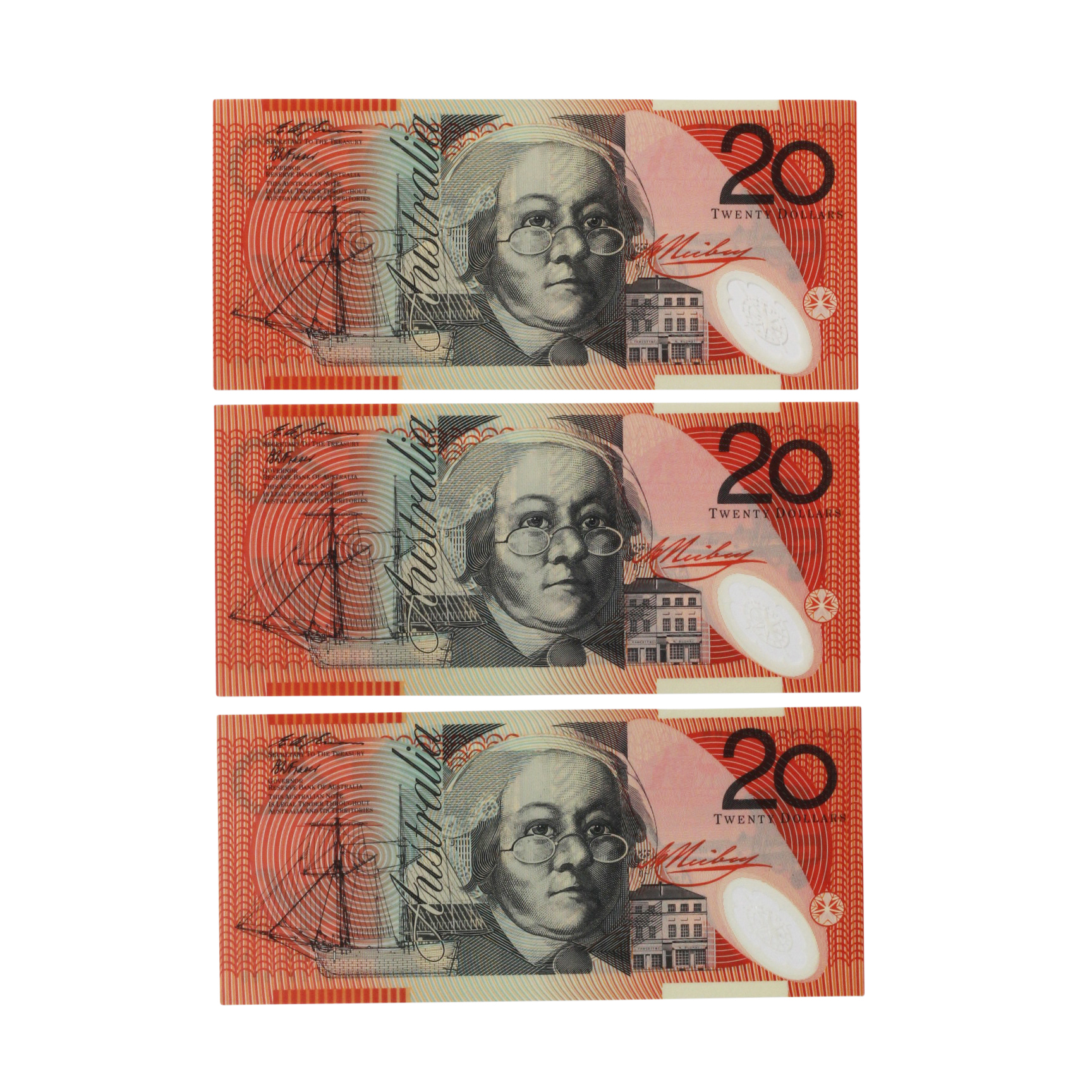 2244. · Consecutive Run, Fraser/Evans, Twenty Dollars, 1995, UNC