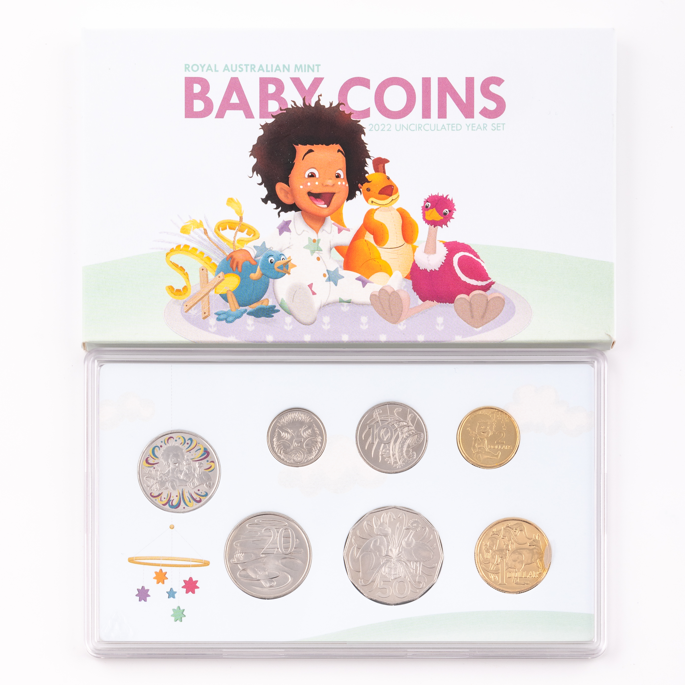 Elizabeth II, Baby Coins, Five Cents - Two Dollars, 2022, UNC