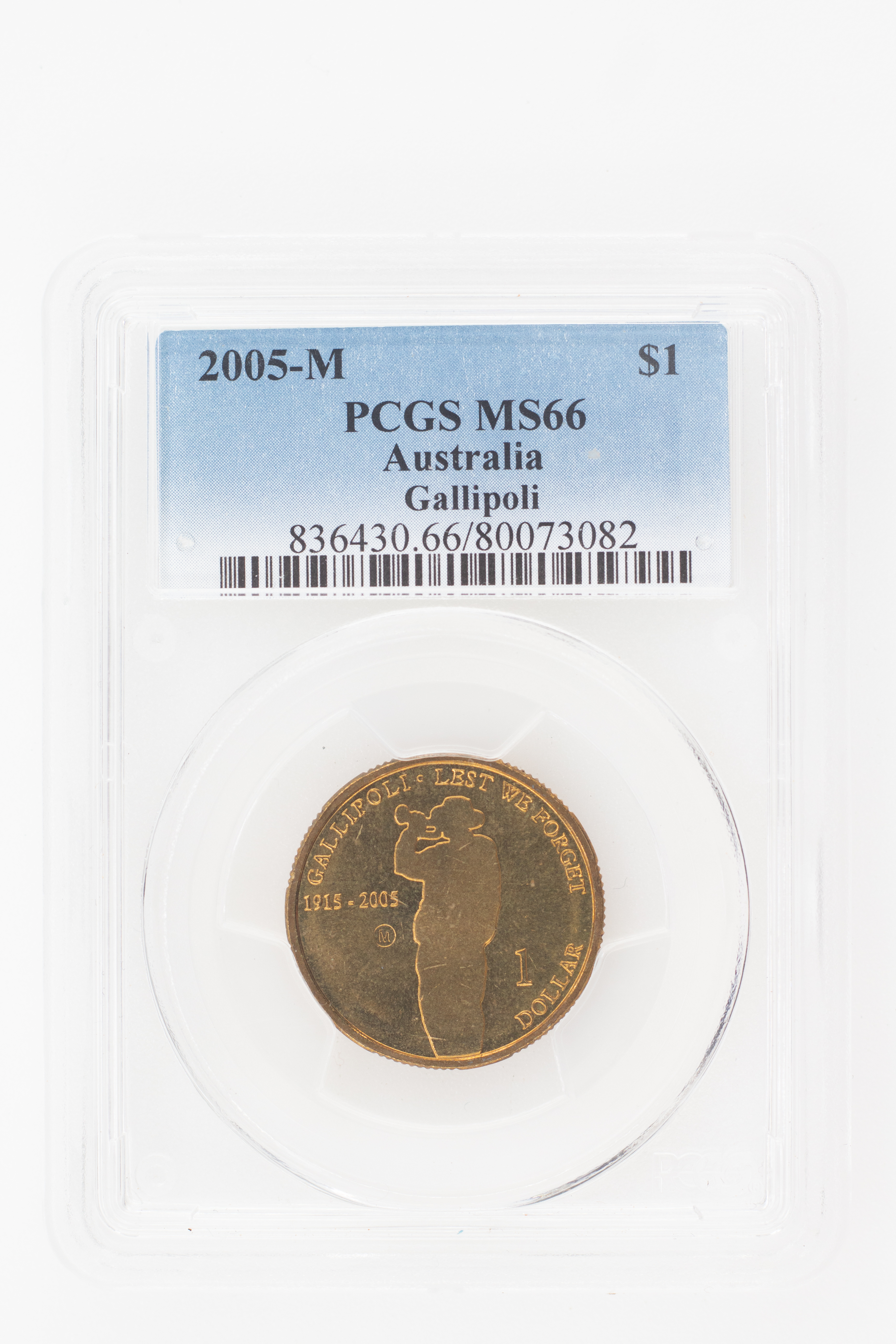2005-M Australia One Dollar, $1 Gallipoli PCGS - MS66 -082