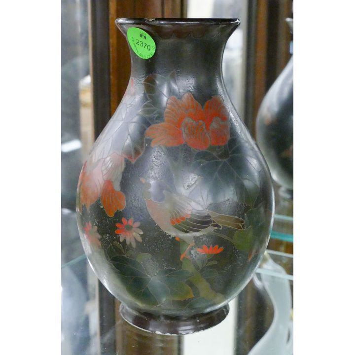Japanese Tree Bark Totai Cloisonne Vase 7''