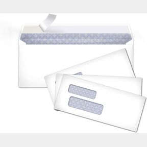 9 AMAZON BASICS #9 SELF-SEAL ENVELOPES WITH PEEL & SEAL, DOUBLE WINDOW, SECURITY TINTED, 500-PACK, WHITE