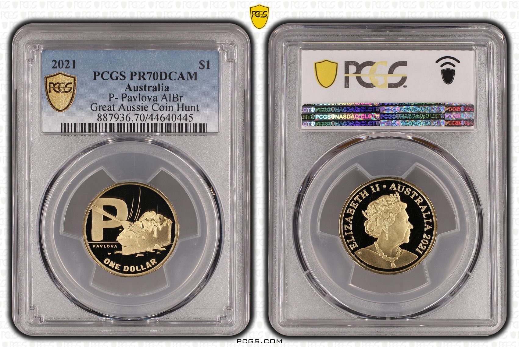Elizabeth II, P- Pavlova AlBr, POP 16/0, One Dollar, 2021, PCGS PR70DCAM