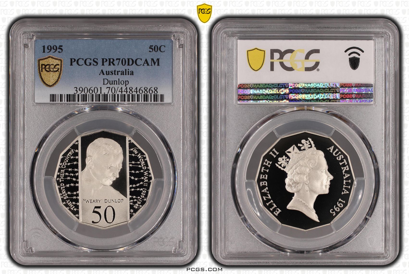 1995 Australia Fifty Cent, 50c Dunlop PCGS - PR70DCAM POP 12/0 -868