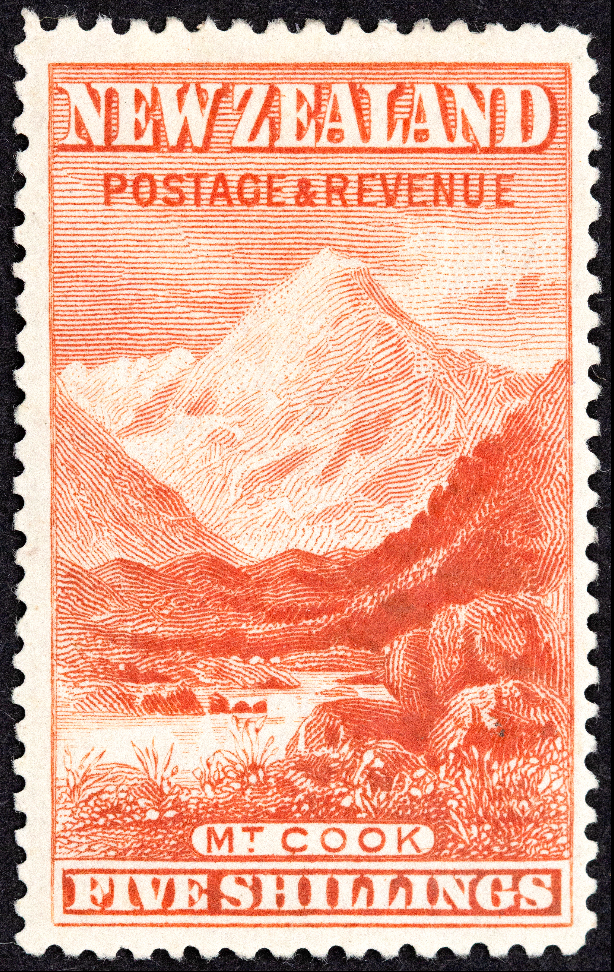 New Zealand, Five Shillings, Vermillion, 1898, Good